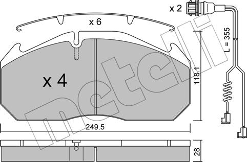 Metelli 22-0586-4K - Комплект спирачно феродо, дискови спирачки vvparts.bg