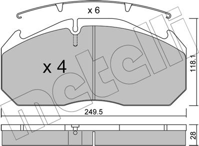 Metelli 22-0586-0 - Комплект спирачно феродо, дискови спирачки vvparts.bg