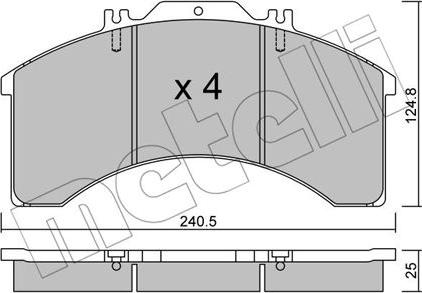 Metelli 22-0581-0 - Комплект спирачно феродо, дискови спирачки vvparts.bg