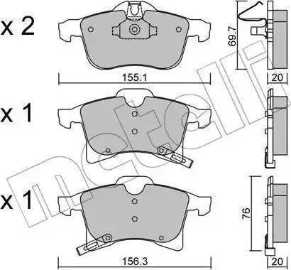 Magneti Marelli 363700201225 - Комплект спирачно феродо, дискови спирачки vvparts.bg