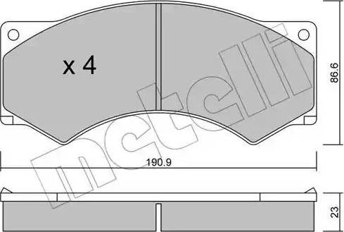 Metelli 22-0579-0 - Комплект спирачно феродо, дискови спирачки vvparts.bg