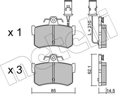 Metelli 22-0691-0 - Комплект спирачно феродо, дискови спирачки vvparts.bg