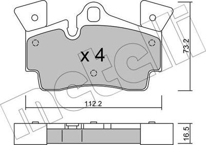 Metelli 22-0655-1 - Комплект спирачно феродо, дискови спирачки vvparts.bg