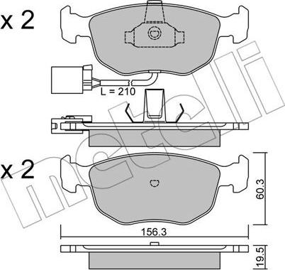 Metelli 22-0656-1 - Комплект спирачно феродо, дискови спирачки vvparts.bg