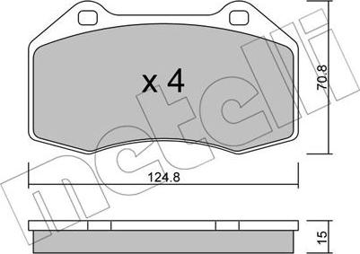 Metelli 22-0651-0 - Комплект спирачно феродо, дискови спирачки vvparts.bg