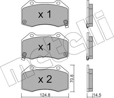 Metelli 22-0651-3 - Комплект спирачно феродо, дискови спирачки vvparts.bg