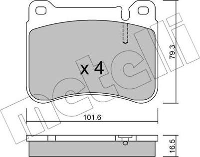 Metelli 22-0668-0 - Комплект спирачно феродо, дискови спирачки vvparts.bg