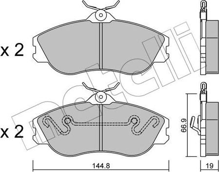 Metelli 22-0663-0 - Комплект спирачно феродо, дискови спирачки vvparts.bg