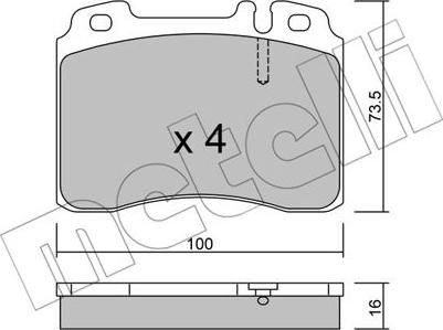 Metelli 22-0667-1 - Комплект спирачно феродо, дискови спирачки vvparts.bg