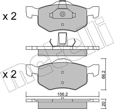 Metelli 22-0609-0 - Комплект спирачно феродо, дискови спирачки vvparts.bg