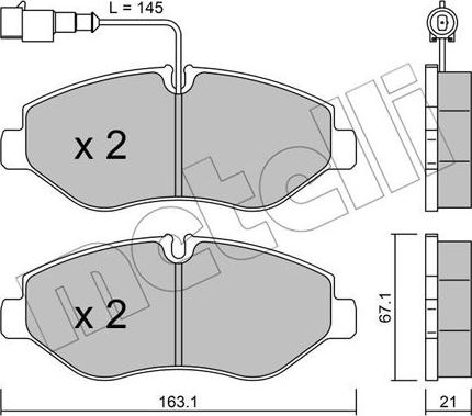 Metelli 22-0671-4 - Комплект спирачно феродо, дискови спирачки vvparts.bg