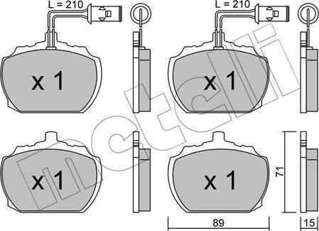 Metelli 22-0678-1 - Комплект спирачно феродо, дискови спирачки vvparts.bg