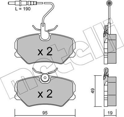 Metelli 22-0099-0 - Комплект спирачно феродо, дискови спирачки vvparts.bg