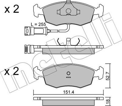 Metelli 22-0094-0 - Комплект спирачно феродо, дискови спирачки vvparts.bg