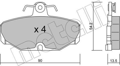 Metelli 22-0095-2 - Комплект спирачно феродо, дискови спирачки vvparts.bg