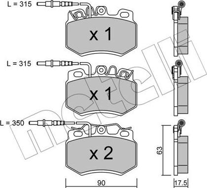 Metelli 22-0049-2 - Комплект спирачно феродо, дискови спирачки vvparts.bg