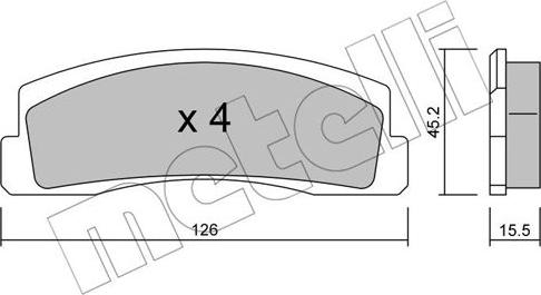 Metelli 22-0046-0 - Комплект спирачно феродо, дискови спирачки vvparts.bg