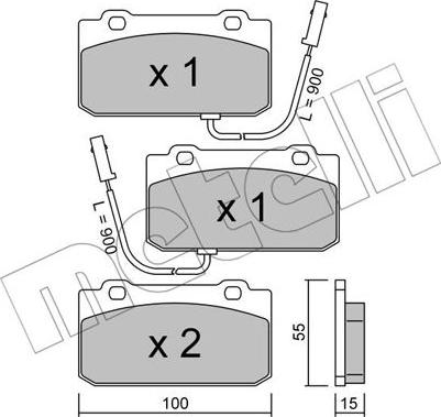 Metelli 22-0040-2 - Комплект спирачно феродо, дискови спирачки vvparts.bg