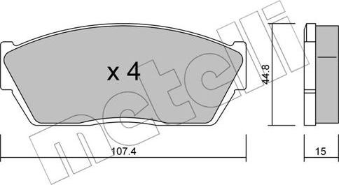 Metelli 22-0054-0 - Комплект спирачно феродо, дискови спирачки vvparts.bg