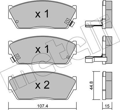 Metelli 22-0054-2 - Комплект спирачно феродо, дискови спирачки vvparts.bg