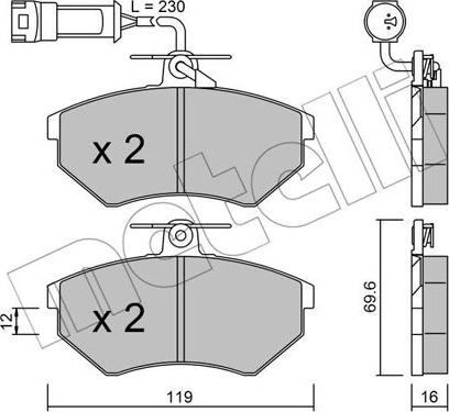 Metelli 22-0050-4 - Комплект спирачно феродо, дискови спирачки vvparts.bg