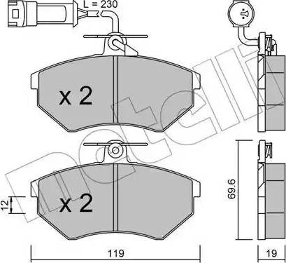 Metelli 22-0050-3 - Комплект спирачно феродо, дискови спирачки vvparts.bg