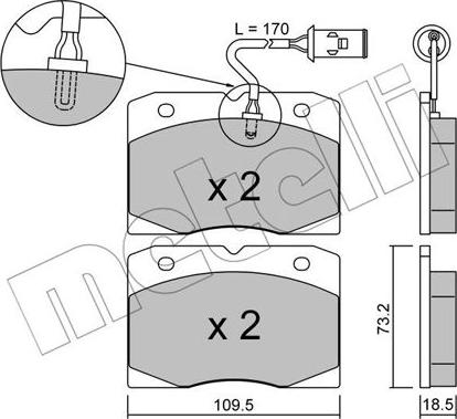 Metelli 22-0051-2 - Комплект спирачно феродо, дискови спирачки vvparts.bg