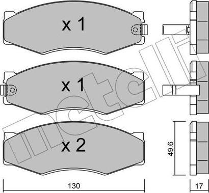 Metelli 22-0066-1 - Комплект спирачно феродо, дискови спирачки vvparts.bg