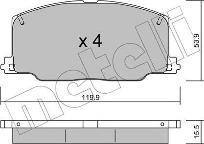 Metelli 22-0067-0 - Комплект спирачно феродо, дискови спирачки vvparts.bg