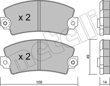 Metelli 22-0005-1 - Комплект спирачно феродо, дискови спирачки vvparts.bg