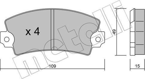 Metelli 22-0005-2 - Комплект спирачно феродо, дискови спирачки vvparts.bg