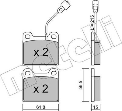 Metelli 22-0003-2 - Комплект спирачно феродо, дискови спирачки vvparts.bg