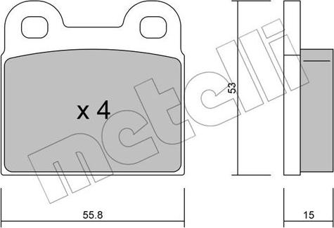 Metelli 22-0002-1 - Комплект спирачно феродо, дискови спирачки vvparts.bg