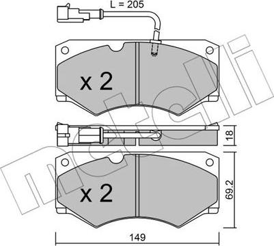 Metelli 22-0014-7 - Комплект спирачно феродо, дискови спирачки vvparts.bg