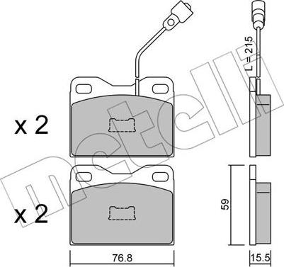 Metelli 22-0015-4 - Комплект спирачно феродо, дискови спирачки vvparts.bg