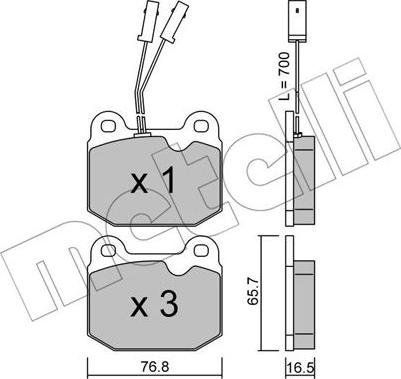 Metelli 22-0013-0 - Комплект спирачно феродо, дискови спирачки vvparts.bg