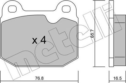 Metelli 22-0013-1 - Комплект спирачно феродо, дискови спирачки vvparts.bg