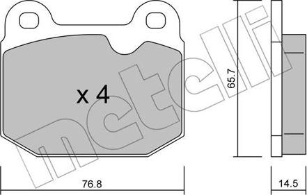 Metelli 22-0013-3 - Комплект спирачно феродо, дискови спирачки vvparts.bg