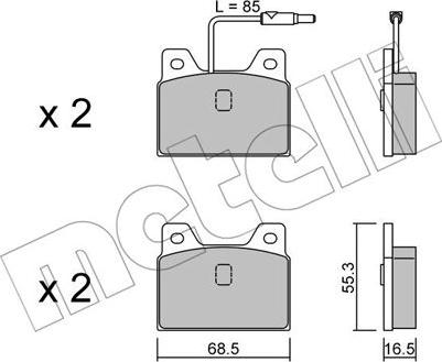 Metelli 22-0084-0 - Комплект спирачно феродо, дискови спирачки vvparts.bg