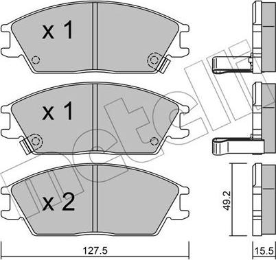 Metelli 22-0081-1 - Комплект спирачно феродо, дискови спирачки vvparts.bg