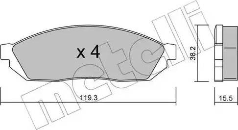 Metelli 22-0087-0 - Комплект спирачно феродо, дискови спирачки vvparts.bg