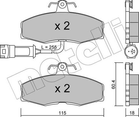 Metelli 22-0039-1 - Комплект спирачно феродо, дискови спирачки vvparts.bg