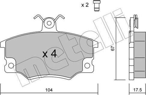 Metelli 22-0030-1 - Комплект спирачно феродо, дискови спирачки vvparts.bg