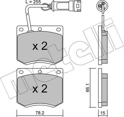 Metelli 22-0023-1 - Комплект спирачно феродо, дискови спирачки vvparts.bg