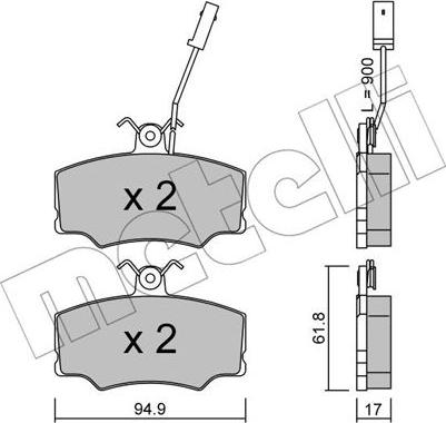 Metelli 22-0076-0 - Комплект спирачно феродо, дискови спирачки vvparts.bg