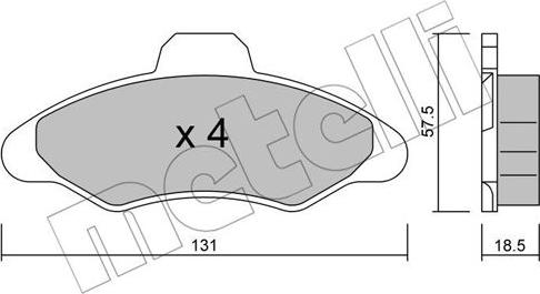 Metelli 22-0071-0 - Комплект спирачно феродо, дискови спирачки vvparts.bg