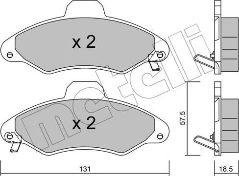 Metelli 22-0071-1 - Комплект спирачно феродо, дискови спирачки vvparts.bg