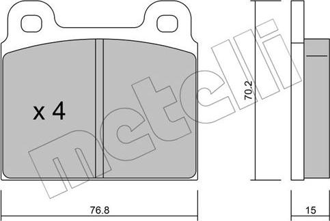 Metelli 22-0078-1 - Комплект спирачно феродо, дискови спирачки vvparts.bg