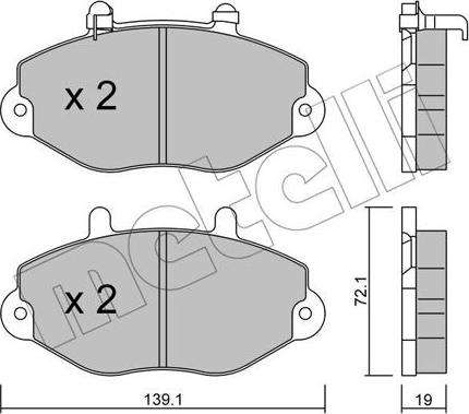 Metelli 22-0195-1 - Комплект спирачно феродо, дискови спирачки vvparts.bg