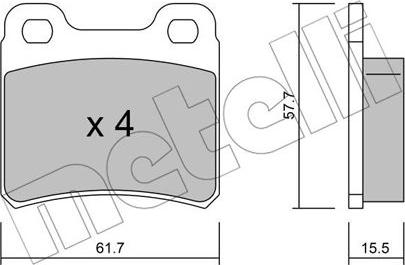 Metelli 22-0141-0 - Комплект спирачно феродо, дискови спирачки vvparts.bg